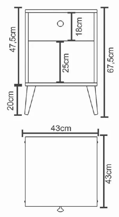 ΚΟΜΟΔΙΝΟ ARTELIBRE AMARI ΔΡΥΣ/ΑΝΘΡΑΚΙ ΜΟΡΙΟΣΑΝΙΔΑ 43X43X67.5CM