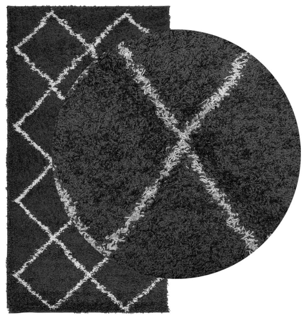 vidaXL Χαλί Shaggy με Ψηλό Πέλος Μοντέρνο Μαύρο και Κρεμ 80 x 150 εκ.