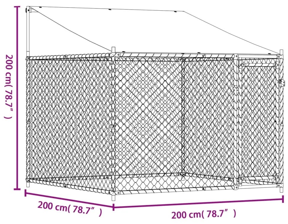 ΚΛΟΥΒΙ ΣΚΥΛΟΥ ΜΕ ΟΡΟΦΗ ΚΑΙ ΠΟΡΤΕΣ ΓΚΡΙ 2X2X2 Μ. ΓΑΛΒ. ΧΑΛΥΒΑΣ 172559