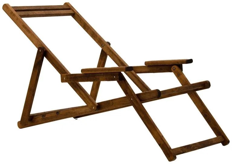 Σεζλόνγκ Retto μασίφ ξύλο οξιάς καρυδί 66x120x82 εκ.