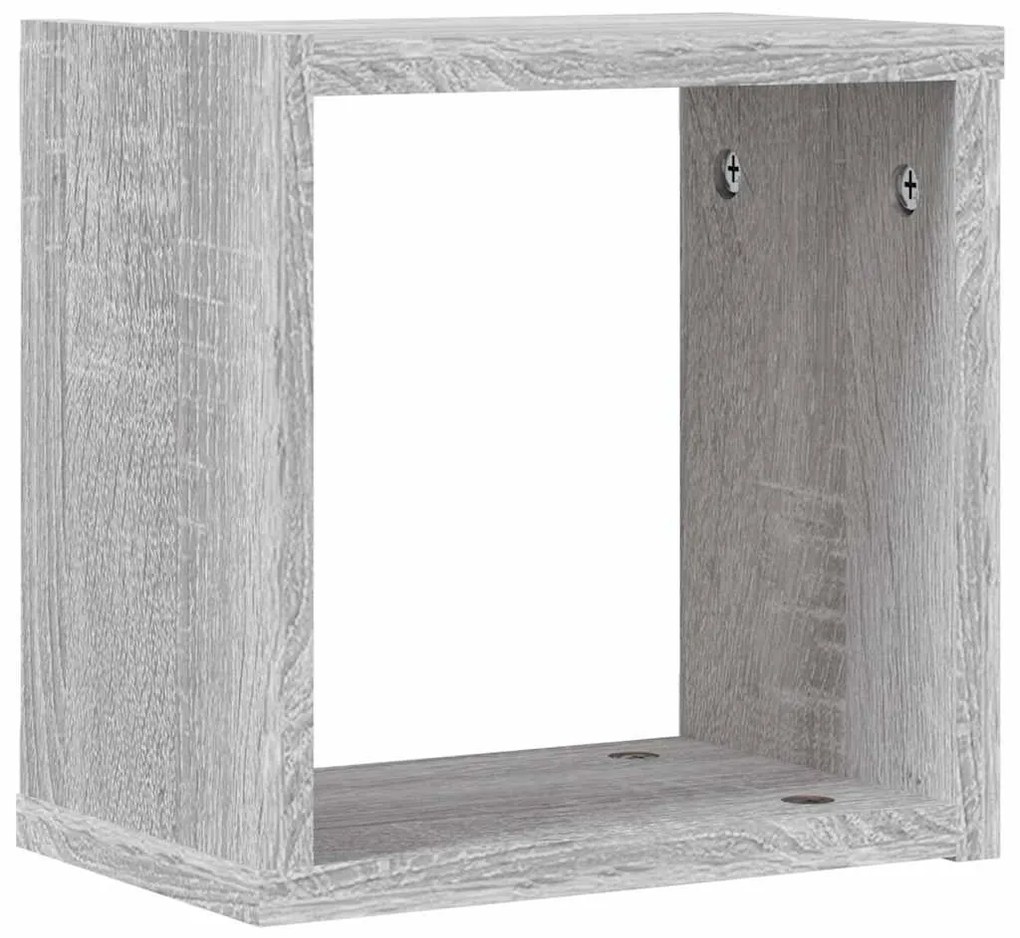 vidaXL Ράφια Τοίχου 2 pcs Γκρι 26 x 15 x 26 cm Επεξεργασμένο ξύλο