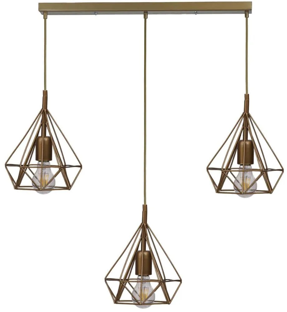 Φωτιστικό Οροφής - Ράγα 534LUN6065 55x20x80cm 3xE27 40W Gold Opviq