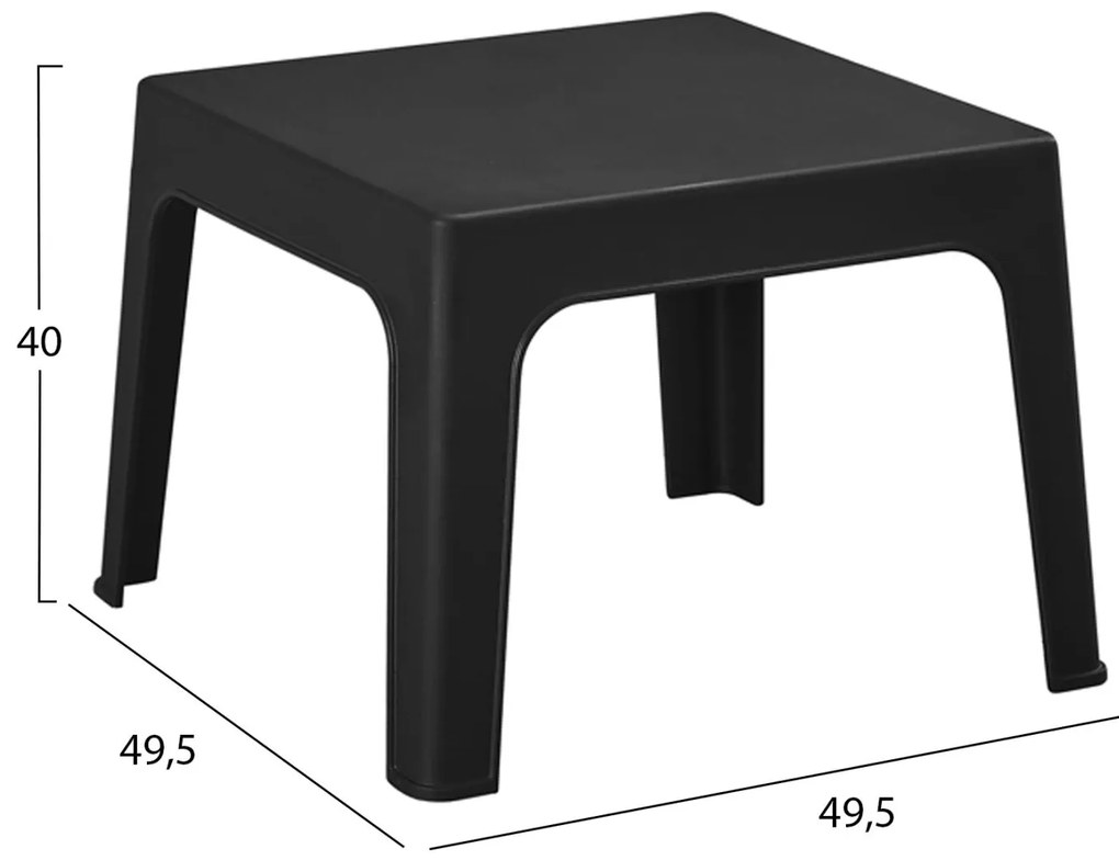 Σετ κήπου SLEEK C21267.02 Πολυπροπυλένιου Μαύρο με Τραπεζάκι και 2 Πολυθρόνες 57x56x82.5 εκ.