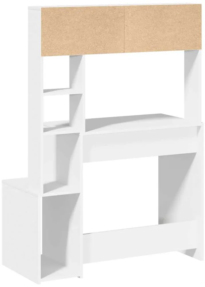 vidaXL Γραφείο με ράφια Λευκό 100x45x140 cm Κατασκευασμένο ξύλο