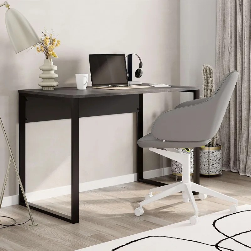 Γραφείο εργασίας Inna Megapap χρώμα γκρι ρετρό - silky black 110x60x75εκ.-GP037-0241,1