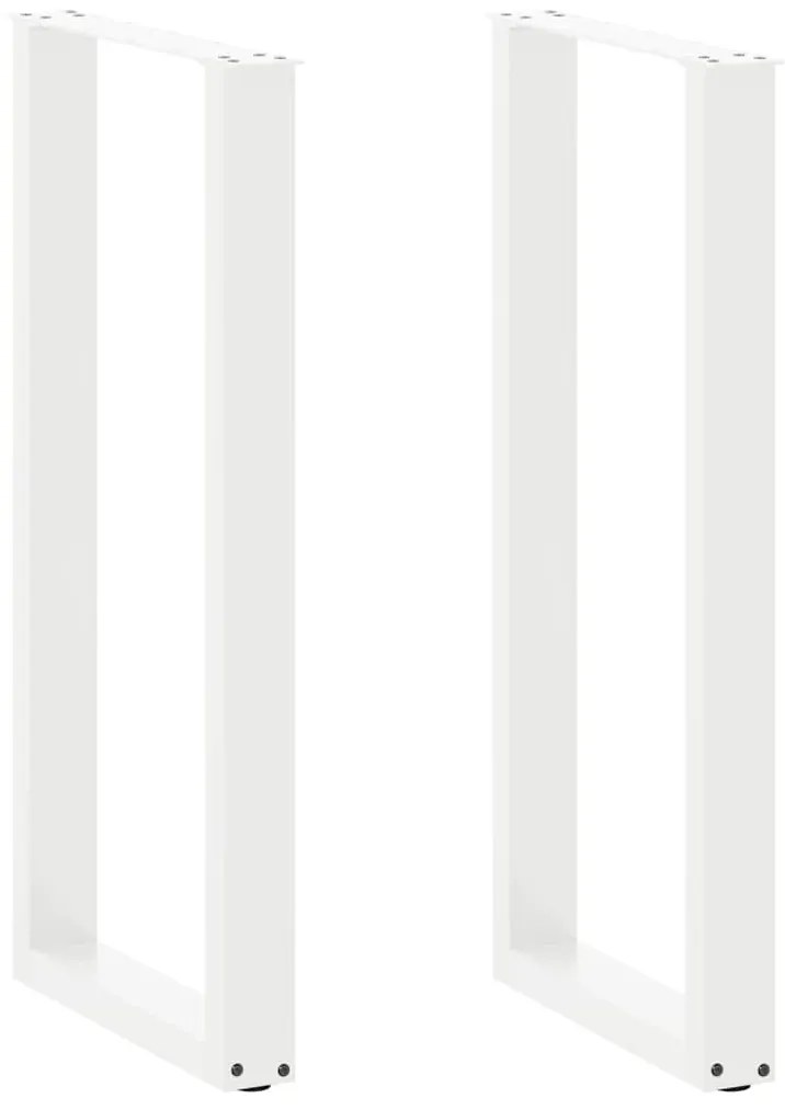 Πόδια Τραπεζιού Μπαρ σε Σχήμα U 2 τεμ. Λευκά 40x (100-101) εκ. Ατσάλι