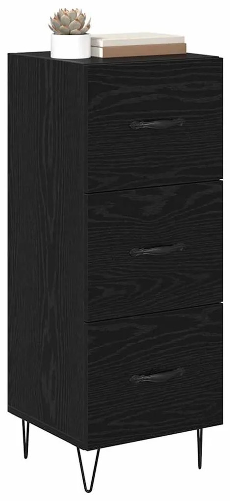 vidaXL Πλαϊνό γραφείο Μαύρη δρυς 34 x 34.5 x 90 εκ Επεξεργασμένο ξύλο