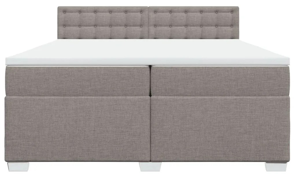 vidaXL Κρεβάτι Boxspring με Στρώμα Taupe 200x200 εκ. Υφασμάτινο