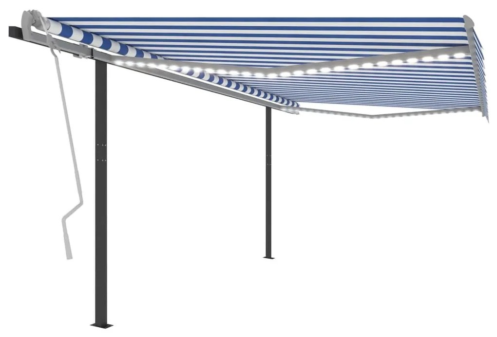 ΤΕΝΤΑ ΑΥΤΟΜΑΤΗ ΜΕ LED &amp; ΑΙΣΘ. ΑΝΕΜΟΥ ΜΠΛΕ / ΛΕΥΚΟ 4 X 3,5 Μ. 3070231