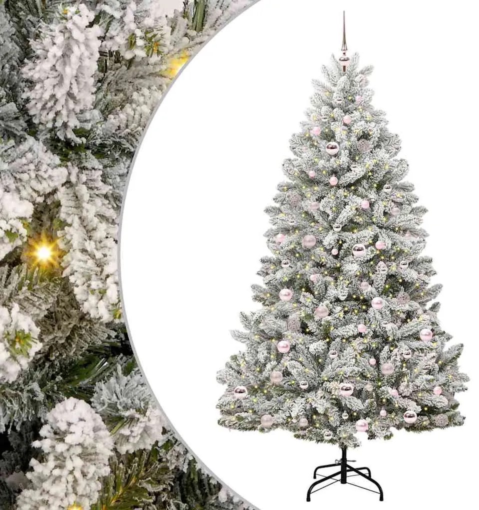 vidaXL Τεχνητό Χριστουγεννιάτικο Δέντρο Πράσινο και Λευκό 210 cm