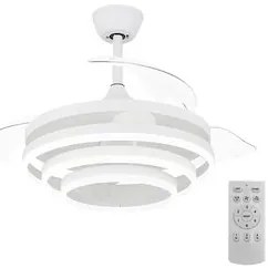 POWERTECH ανεμιστήρας οροφής HLL-0112 με LED φως, 72W, Φ106x50cm, λευκός