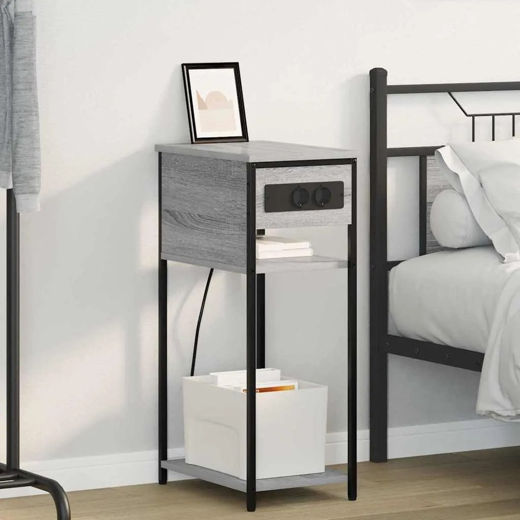 vidaXL Κομοδίνο Γκρι sonoma 41 x 28 x 76 εκ. Επεξεργασμένο ξύλο