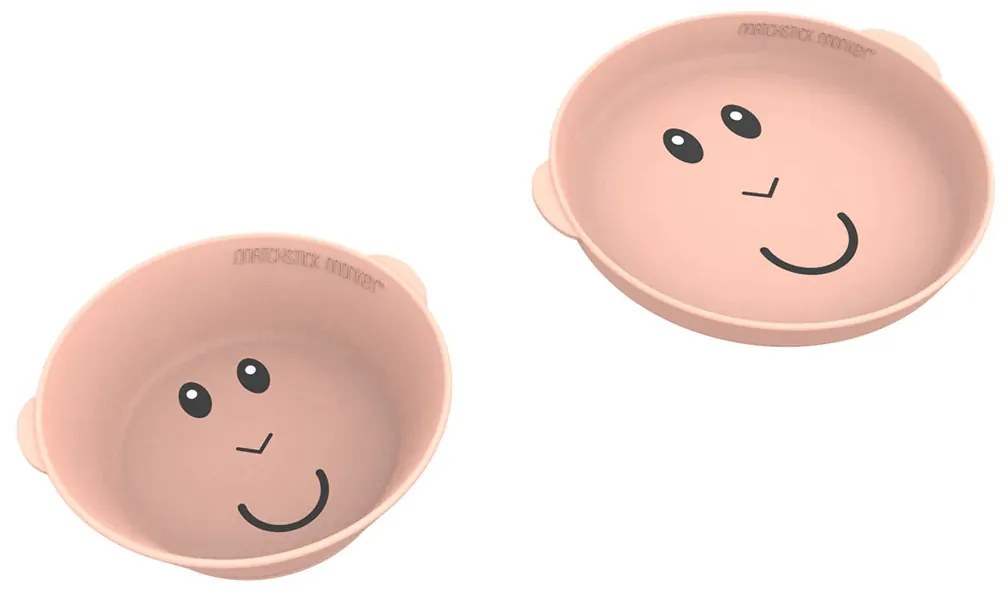Παιδικό Σετ Φαγητού 2τμχ Matchstick Monkey Plate &amp; Bowl Dusty Pink