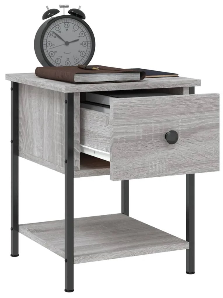 vidaXL Κομοδίνα 2 τεμ. Γκρι Sonoma 34x35,5x45 εκ. Επεξεργασμένο Ξύλο