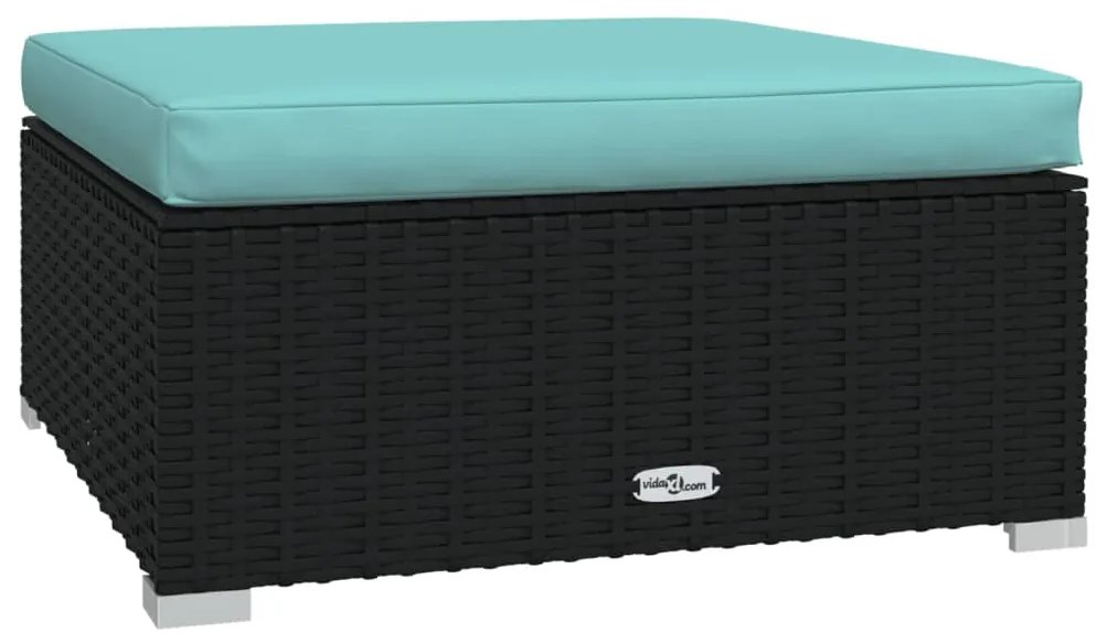 vidaXL Σαλόνι Κήπου Σετ 10 Τεμαχίων Μαύρο Συνθετικό Ρατάν με Μαξιλάρια