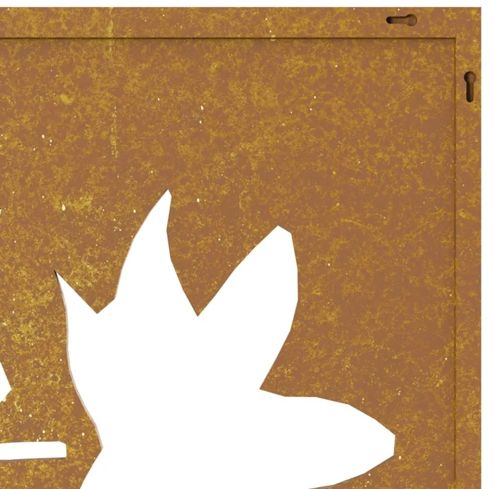 vidaXL Διακοσμητικό Κήπου Επιτοίχιο Σχ. Φύλλων 55x55 εκ, Ατσάλι Corten