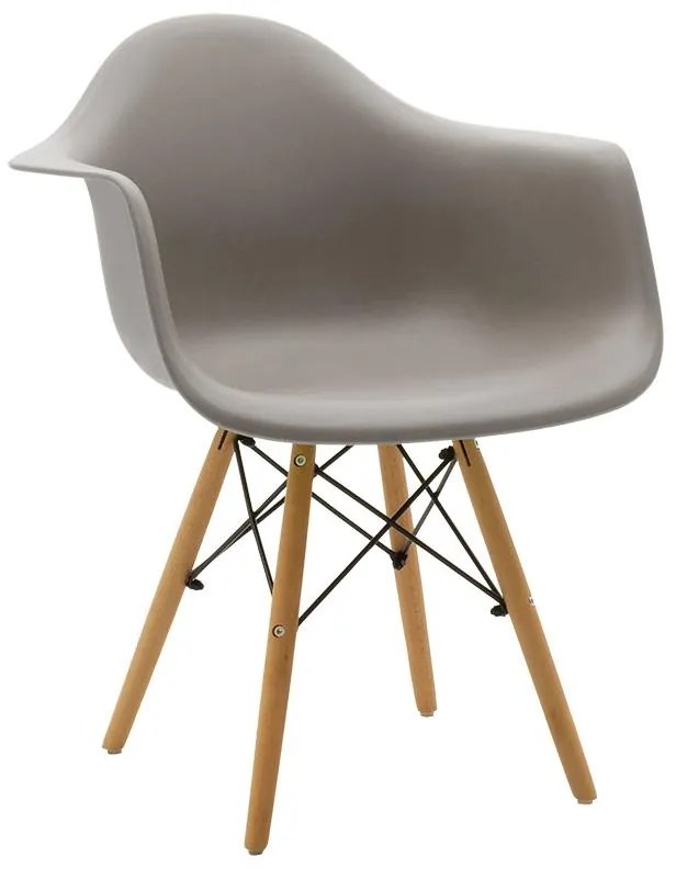 Καρέκλα - Πολυθρόνα Julita PP γκρι-φυσικό πόδι 62x60x78.5 εκ.