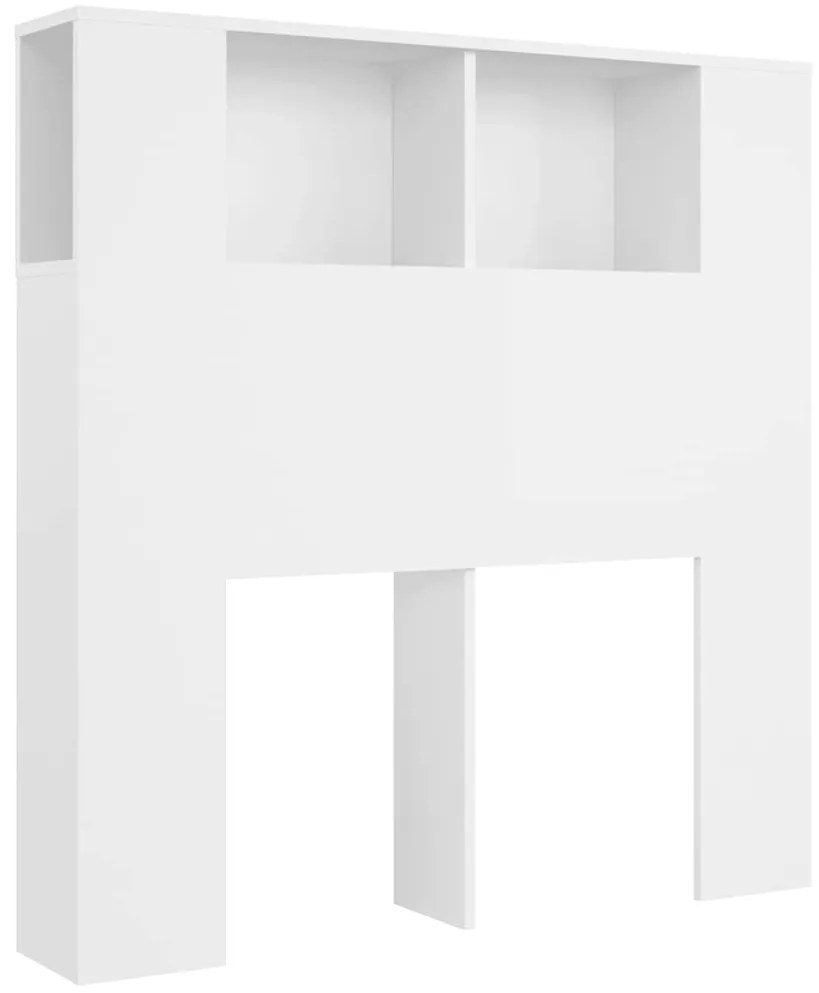 vidaXL Κεφαλάρι Με Αποθηκευτικό Χώρο Λευκό 100 x 18,5 x 102,5 εκ.