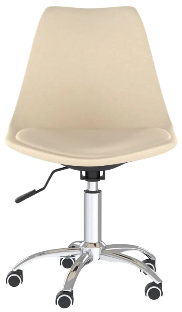 vidaXL Καρέκλες Τραπεζαρίας Περιστρεφόμενες 4 τεμ. Κρεμ Υφασμάτινες