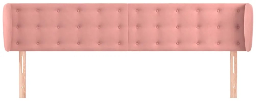 vidaXL Κεφαλάρι με Πτερύγια Ροζ 203x23x78/88 εκ. Βελούδινο