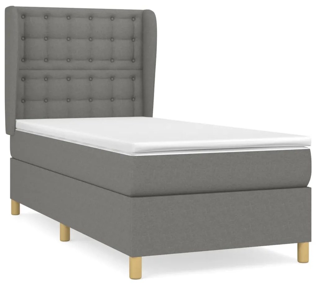 ΚΡΕΒΑΤΙ BOXSPRING ΜΕ ΣΤΡΩΜΑ ΣΚΟΥΡΟ ΓΚΡΙ 80X200 ΕΚ. ΥΦΑΣΜΑΤΙΝΟ 3128798