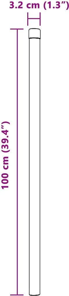vidaXL Στύλος Περιφράξεων 2 pcs Ασημί 100 cm