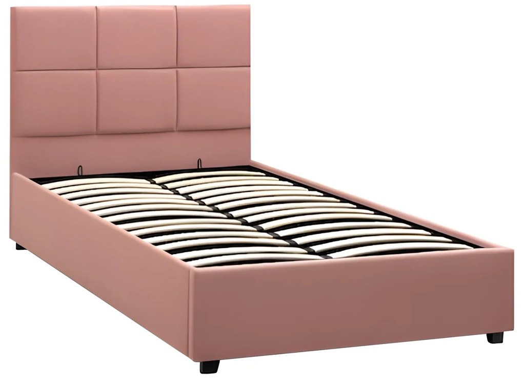 Κρεβάτι Μονό ArteLibre CLOUDREST Σάπιο Μήλο Ύφασμα 214x127.5x109cm (Στρώμα 120x200cm)