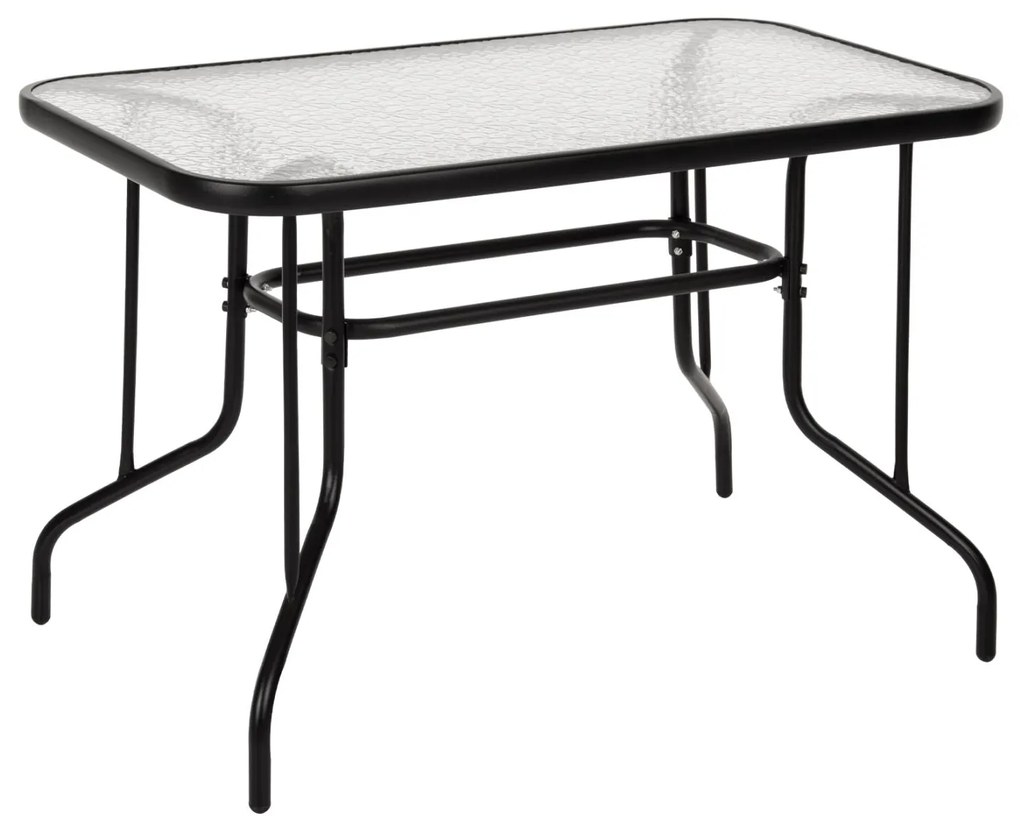 Τραπέζι ADAM C5020.03 Μεταλλικό Μαύρο με Γυάλινη επιφάνεια 110Χ60Χ71Υεκ. 110x60x71 εκ.