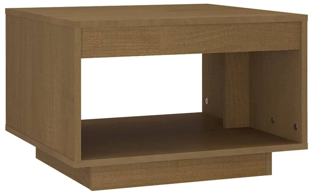 vidaXL Τραπεζάκι Σαλονιού Καφέ Μελί 50x50x33,5 εκ. Μασίφ Ξύλο Πεύκου