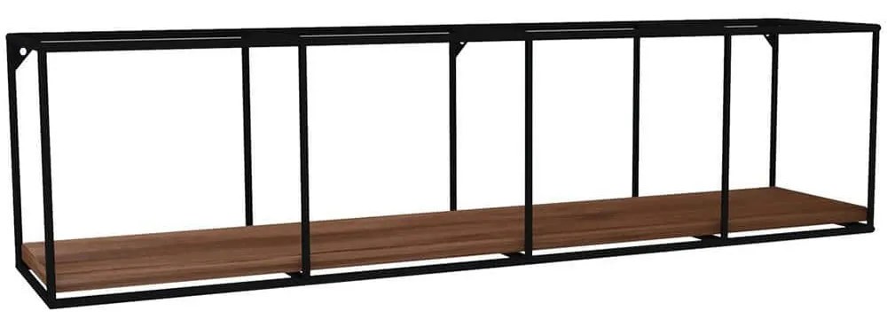 Ραφιέρα Τοίχου Miray 835PUQ1616 120x30x30cm Walnut-Black