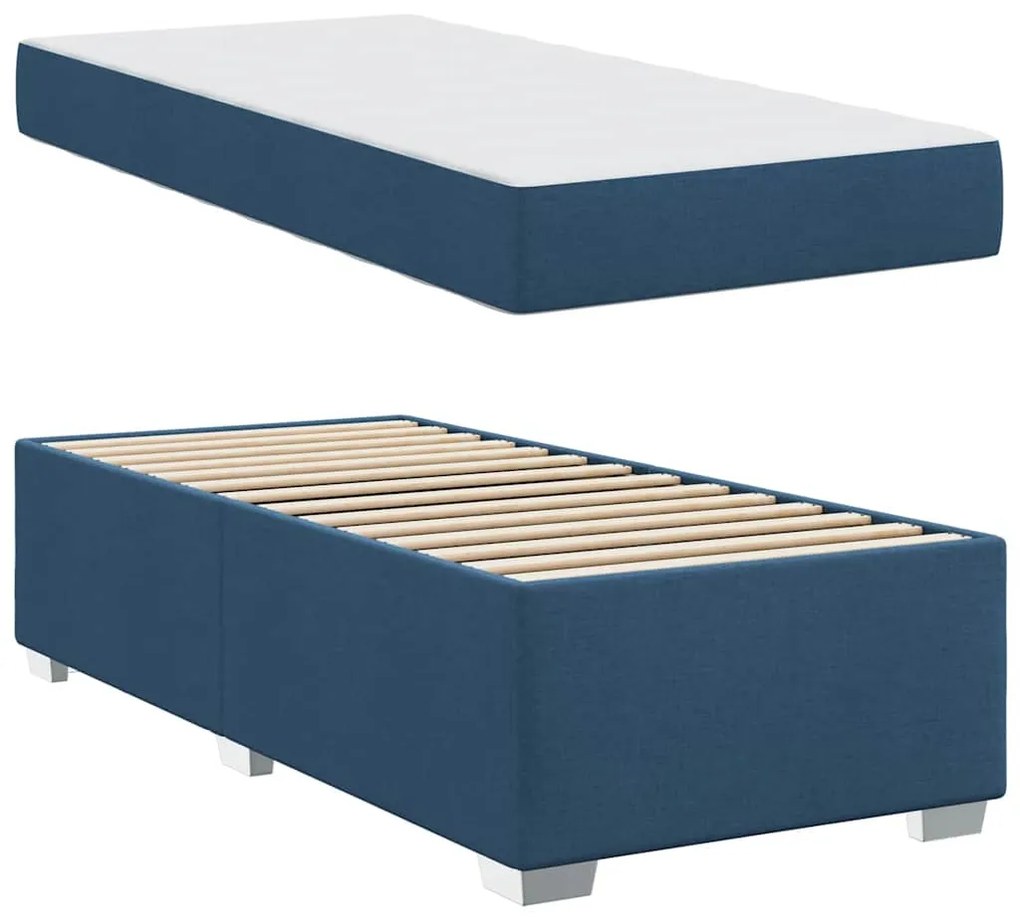 vidaXL Σκελετός Κρεβατιού Άλλο Μπλε 90 x 190 cm ύφασμα