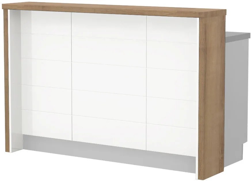 Πάγκος νησίδας Hudson-Μήκος: 150 εκ.-Λευκό-Pacific Walnut