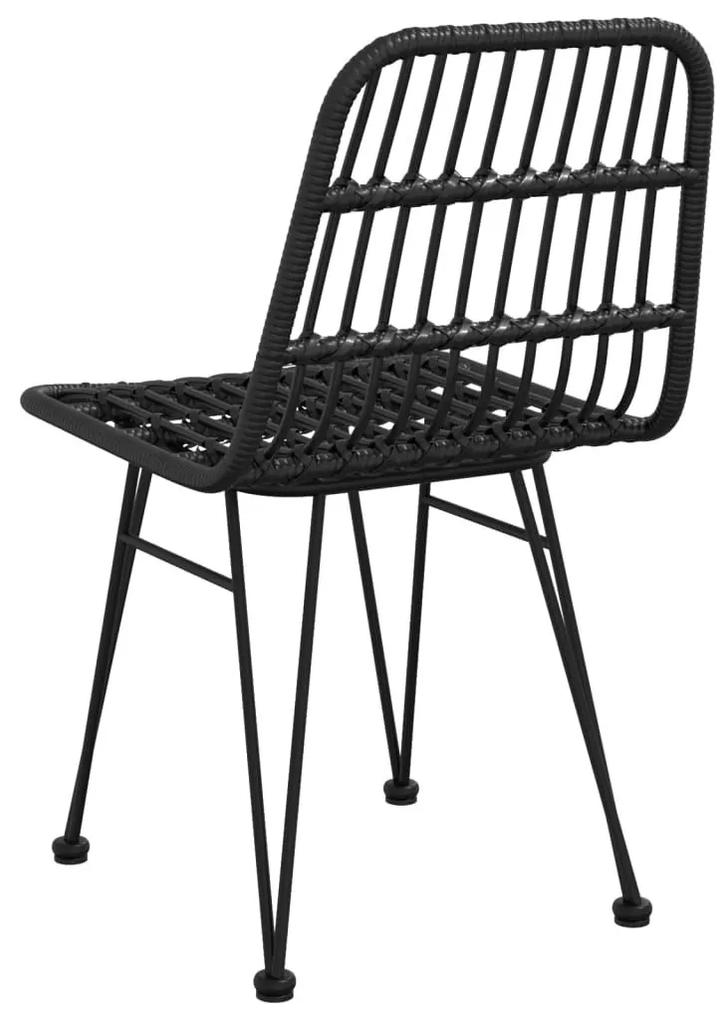 Καρέκλες Κήπου 2 τεμ. Μαύρες 48x62x84 εκ. Ρατάν Πολυαιθυλενίου - Μαύρο