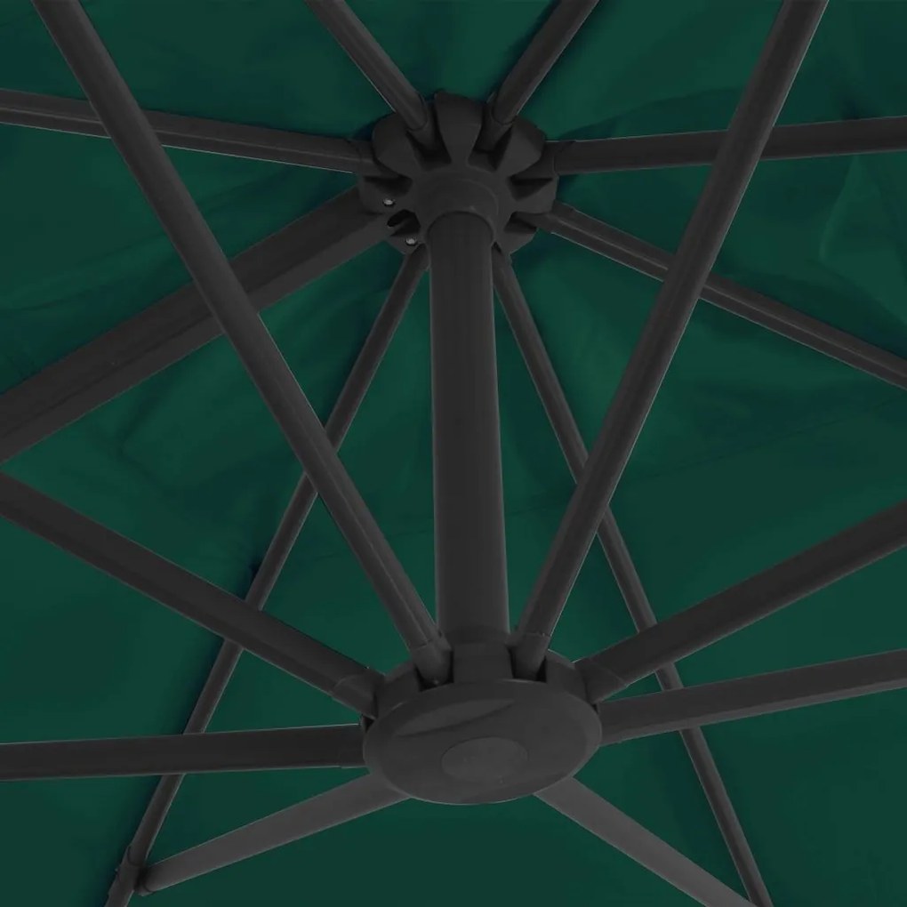 Ομπρέλα Κρεμαστή Πράσινη 300 x 300 εκ. με Αλουμινένιο Ιστό - Πράσινο