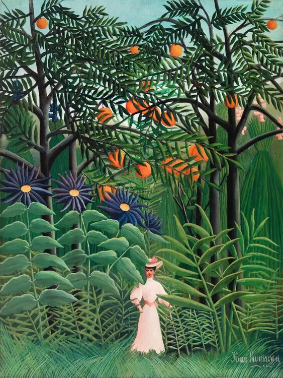 Αναπαραγωγή Walking in the Exotic Forest, Henri Rousseau