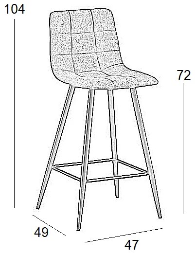 ΣΚΑΜΠΟ ΜΠΑΡ 4ΤΜΧ NORA ΜΑΥΡΟ ΥΦΑΣΜΑ 47X49X72-104ΕΚ.