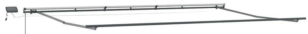 vidaXL Manual Retractable Awning με LED Κόκκινη και Λευκή Ρίγα 600x350 cm