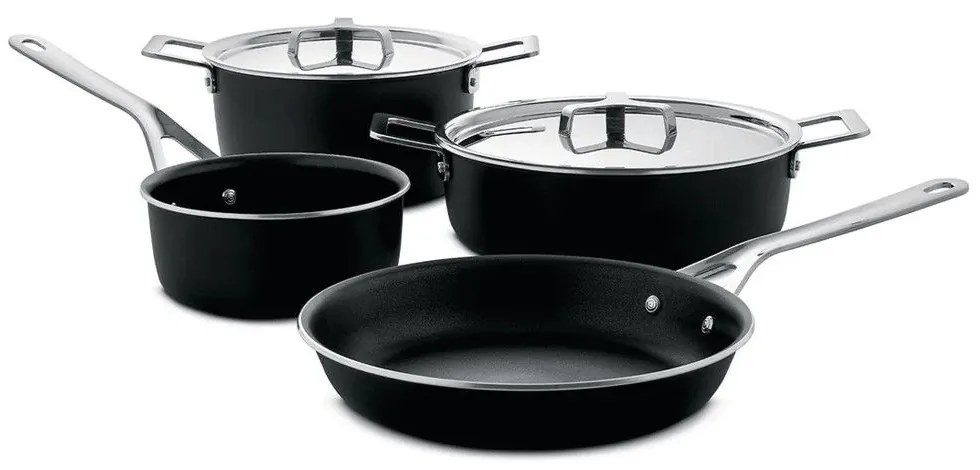 Μαγειρικά Σκεύη Pots &amp; Pans (Σετ 6Τμχ) AJM100S6 A Inox-Black Alessi Stainless Steel