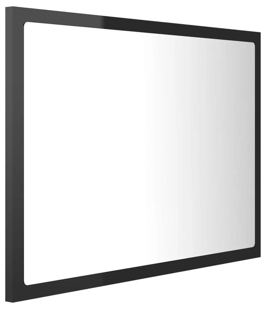 Καθρέφτης Μπάνιου με LED Γυαλ. Μαύρο 60x8,5x37 εκ. Ακρυλικός - Μαύρο