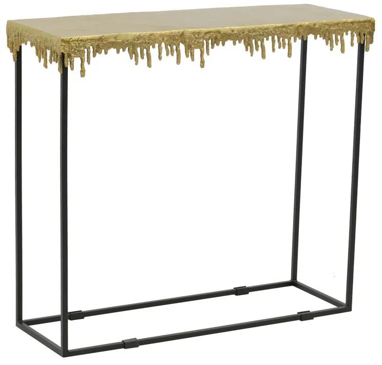 Κονσόλα Bulco Inart χρυσό-μαύρο μέταλλο 80.5x28x72εκ 80.5x28x72 εκ.