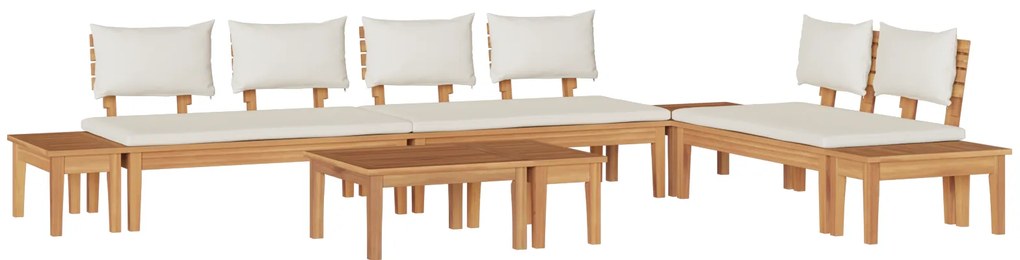 vidaXL Σετ Παγκάκι Κήπου 5 pcs Καφέ και Κρέμα 2 θέσεων Small