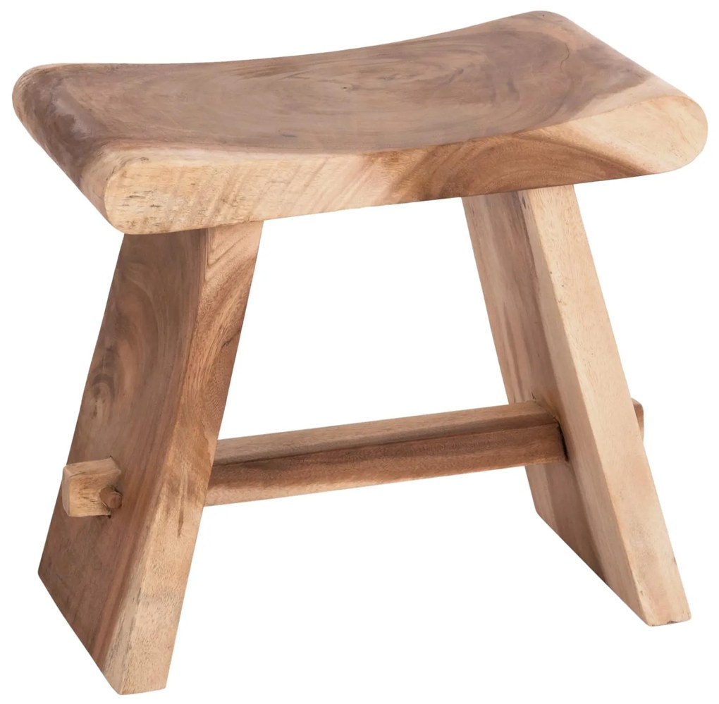 Σκαμπό Βοηθητικό SADEL Ξύλο Suar Φυσικό 50x30x45Υ εκ. 50x30x45 εκ.