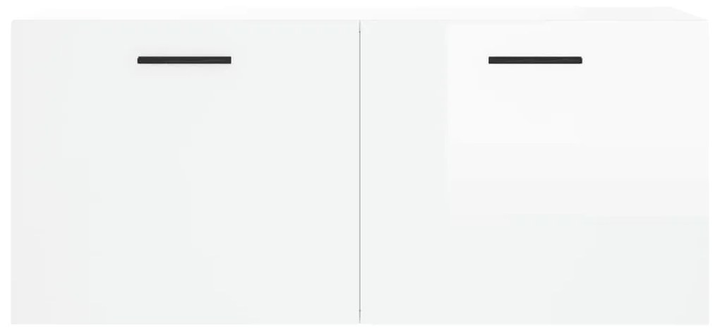 vidaXL Ντουλάπι Τοίχου Γυαλιστερό Λευκό 80x36,5x35 εκ. Επεξεργ. Ξύλο