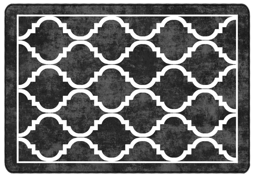 Χαλί Πλενόμενο Αντιολισθητικό Μαύρο και Λευκό 160 x 230 εκ. - Πολύχρωμο