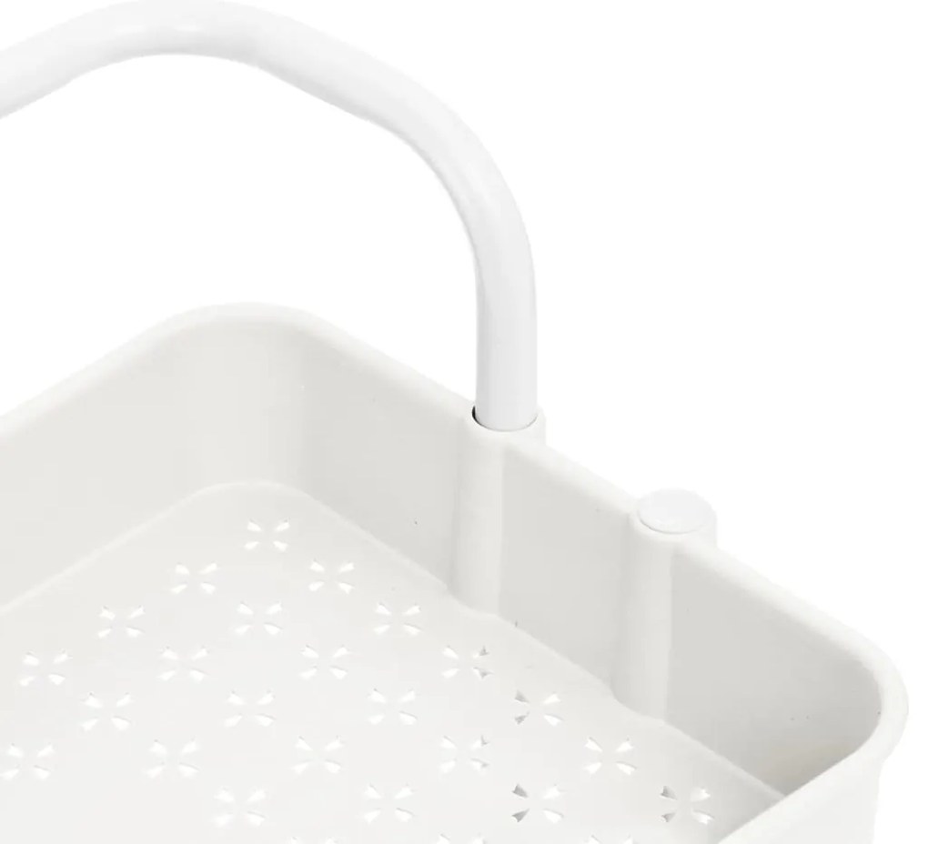 vidaXL Τρόλεϊ Κουζίνας 3 Επιπέδων Λευκό 42 x 35 x 85 εκ. Σίδερο/ABS