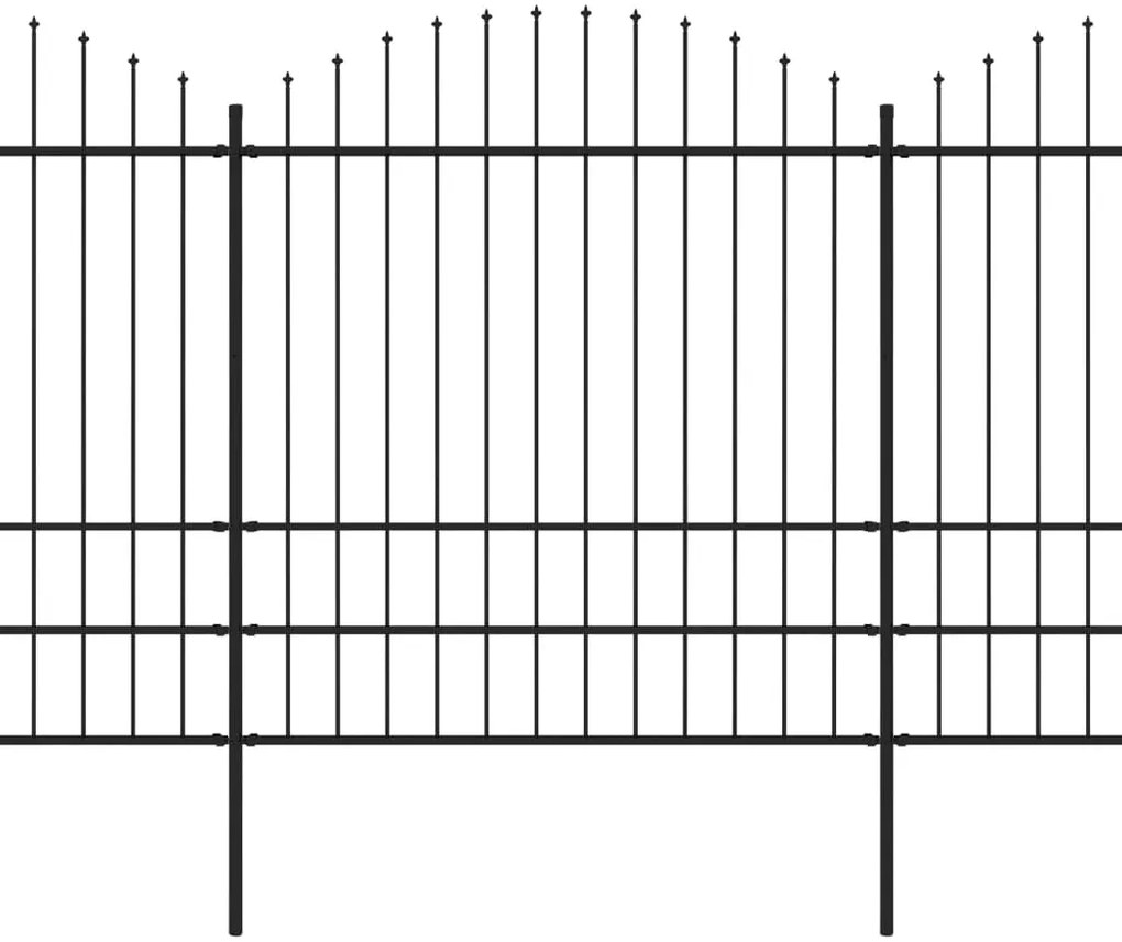 vidaXL Κάγκελα Περίφραξης με Λόγχες Μαύρα (1,75-2) x 13,6 μ. Ατσάλινα