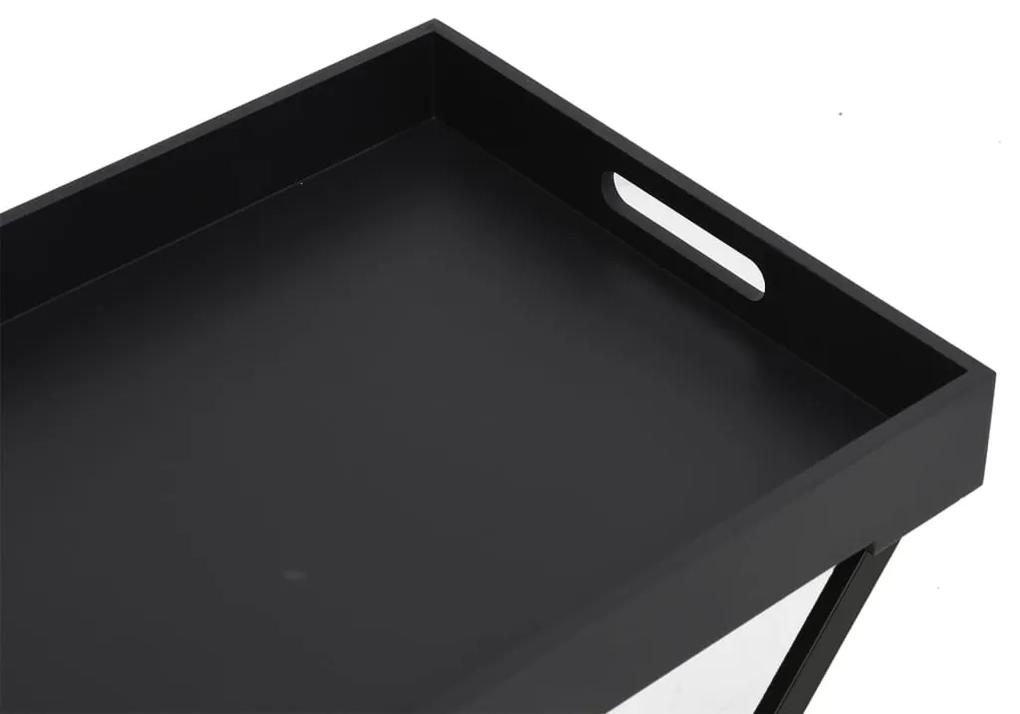 vidaXL Τραπέζι Πτυσσόμενο Μαύρο 48 x 34 x 61 εκ. από MDF