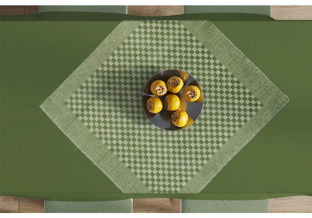 Καρέ Chequered Green DimCol 68X68 Cotton-Linen