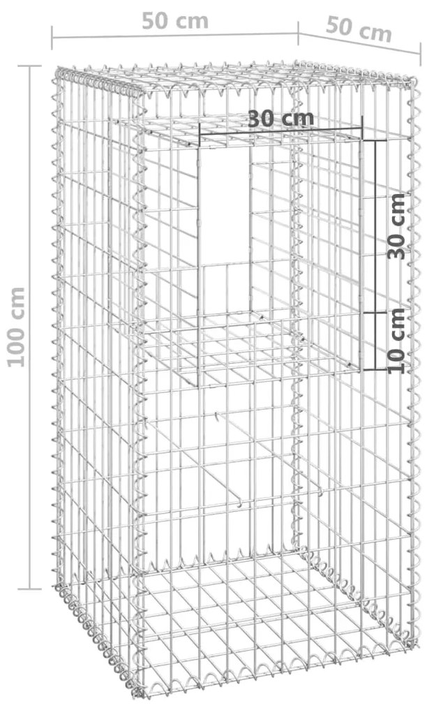 vidaXL Συρματοκιβώτιο Στύλος 50 x 50 x 100 εκ. Σιδερένιο