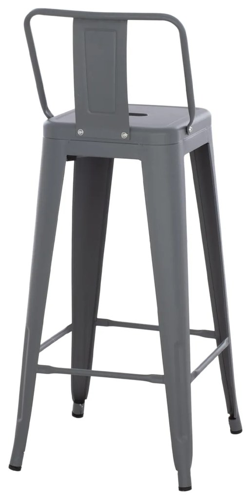 Σκαμπό μπάρ με πλάτη Melita-Pro Μεταλλικό Γκρι 42x42x100Υ εκ. 42x42x100 εκ.